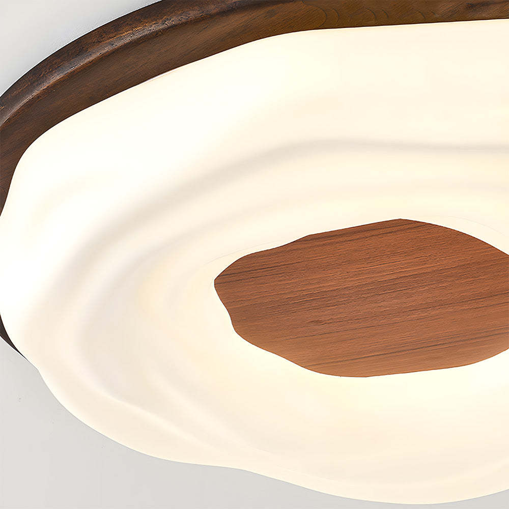 Elegant Walnut Color LED Ceiling Light for Bedroom