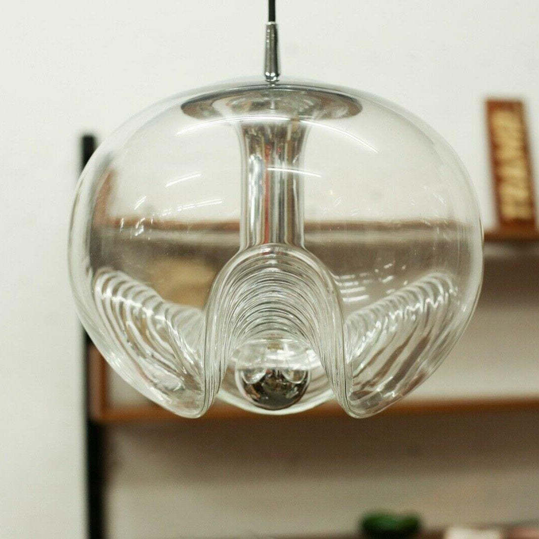 Large Clear Glass Wave Pendant Light -Homdiy