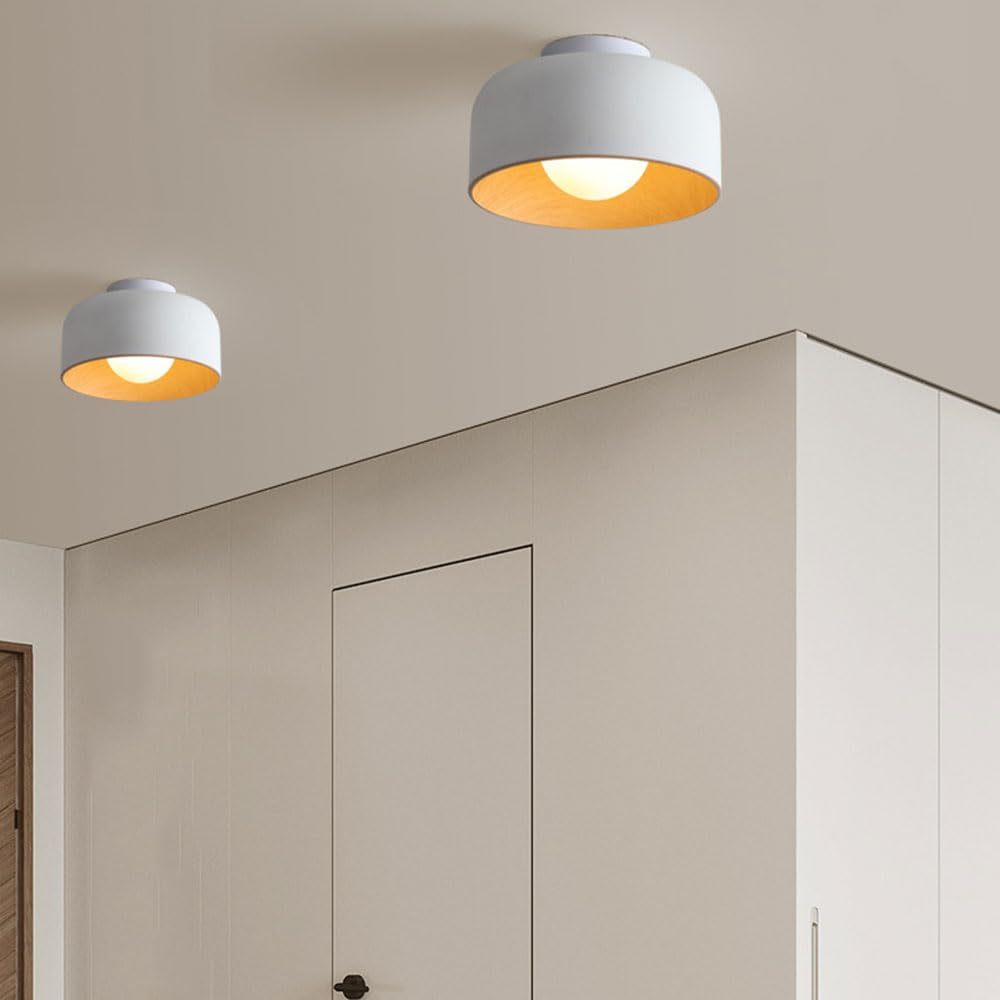 Modern Bowl White Semi-Flush Mount Ceiling Lamp -Homdiy