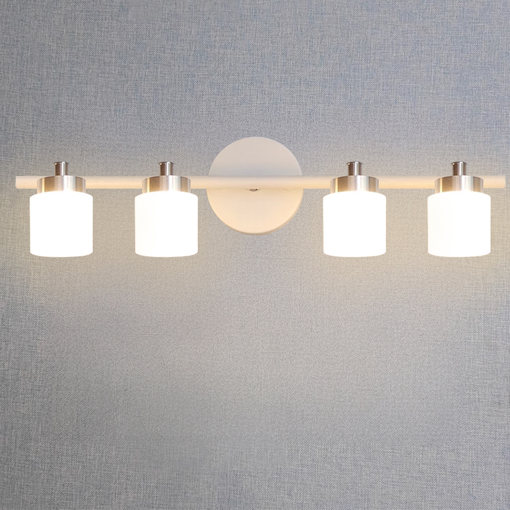 White Brushed Simple Bathroom Vanity Lighting