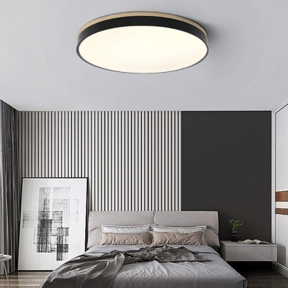 Wood Nordic LED Round Flush Ceiling Light