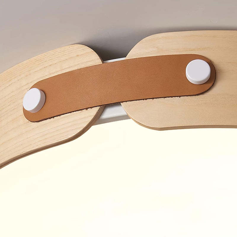 Mid-Century Wood Dome Ceiling Lamp -Homdiy