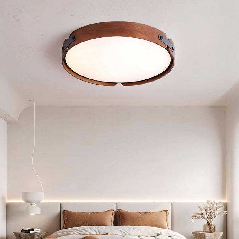 Mid-Century Wood Dome Ceiling Lamp -Homdiy