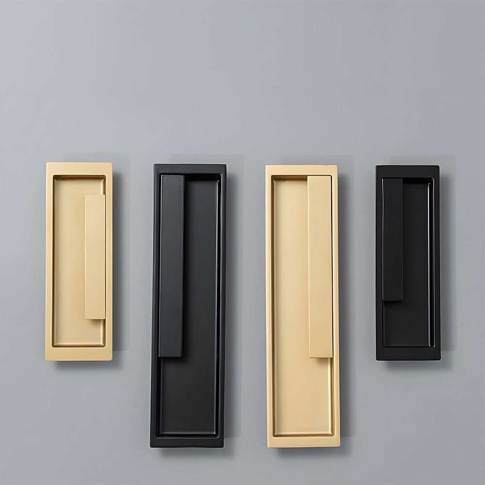 Zinc Alloy Recessed Gold Black Kitchen Drawer Pulls