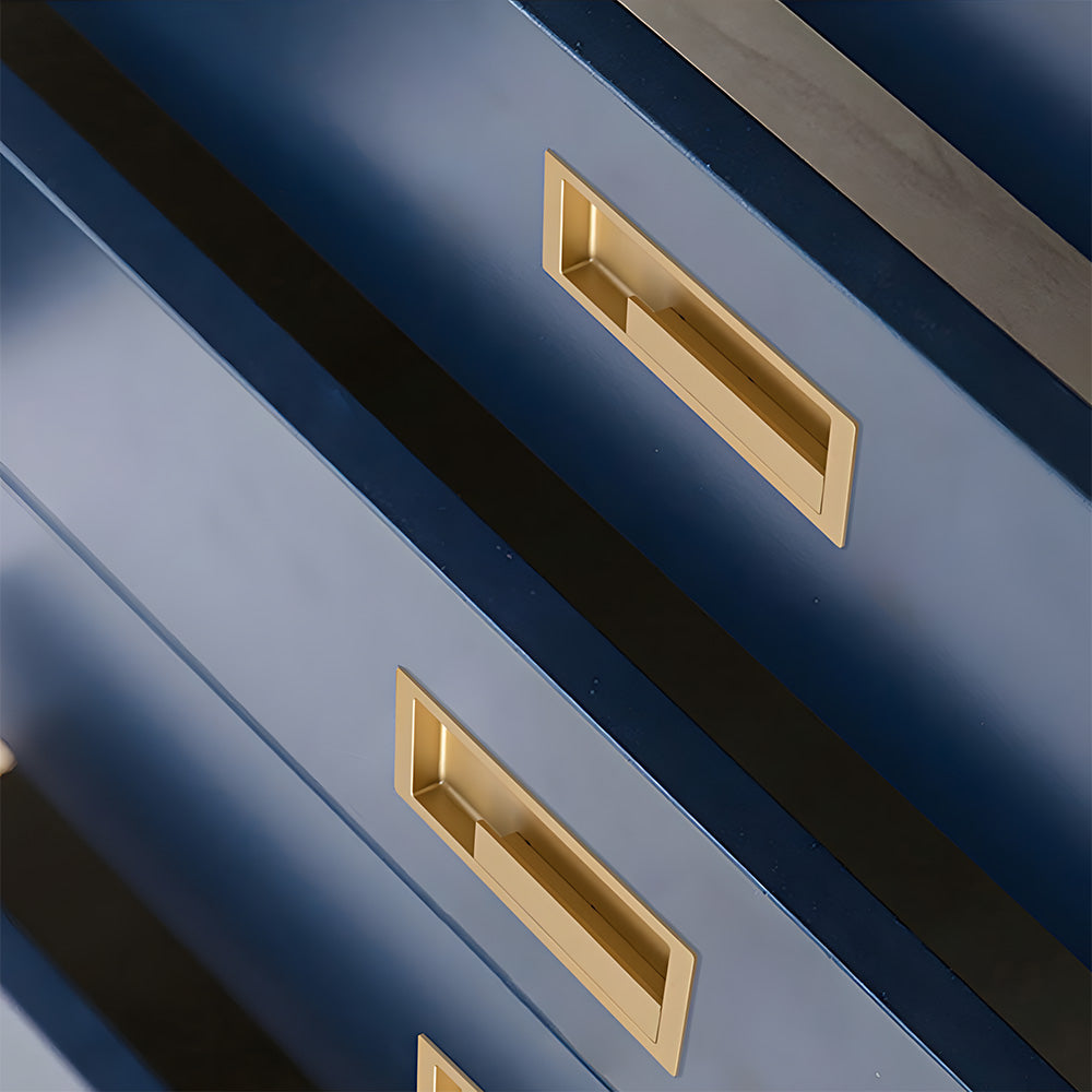 Zinc Alloy Recessed Gold Black Kitchen Drawer Pulls