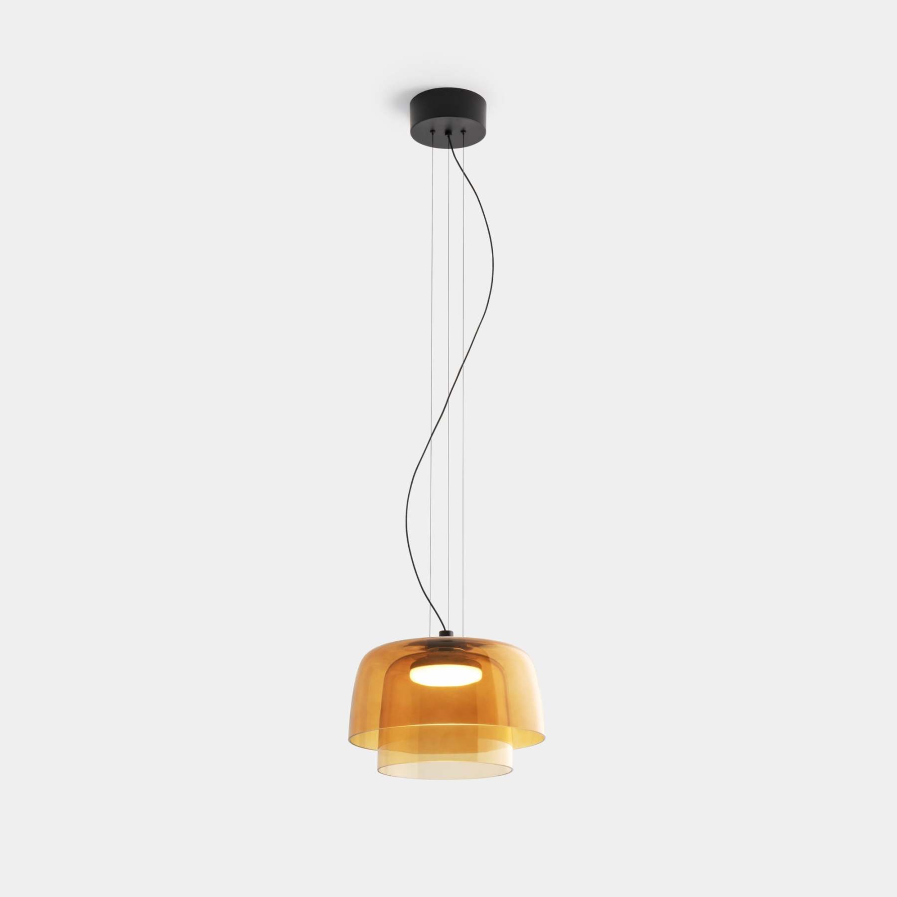 Modern Bowl-shaped Suspension Levels Glass Pendant Light -Homdiy