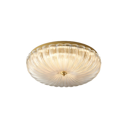 Art Decor Brass Glass Living Room Flush Mount Ceiling Lights