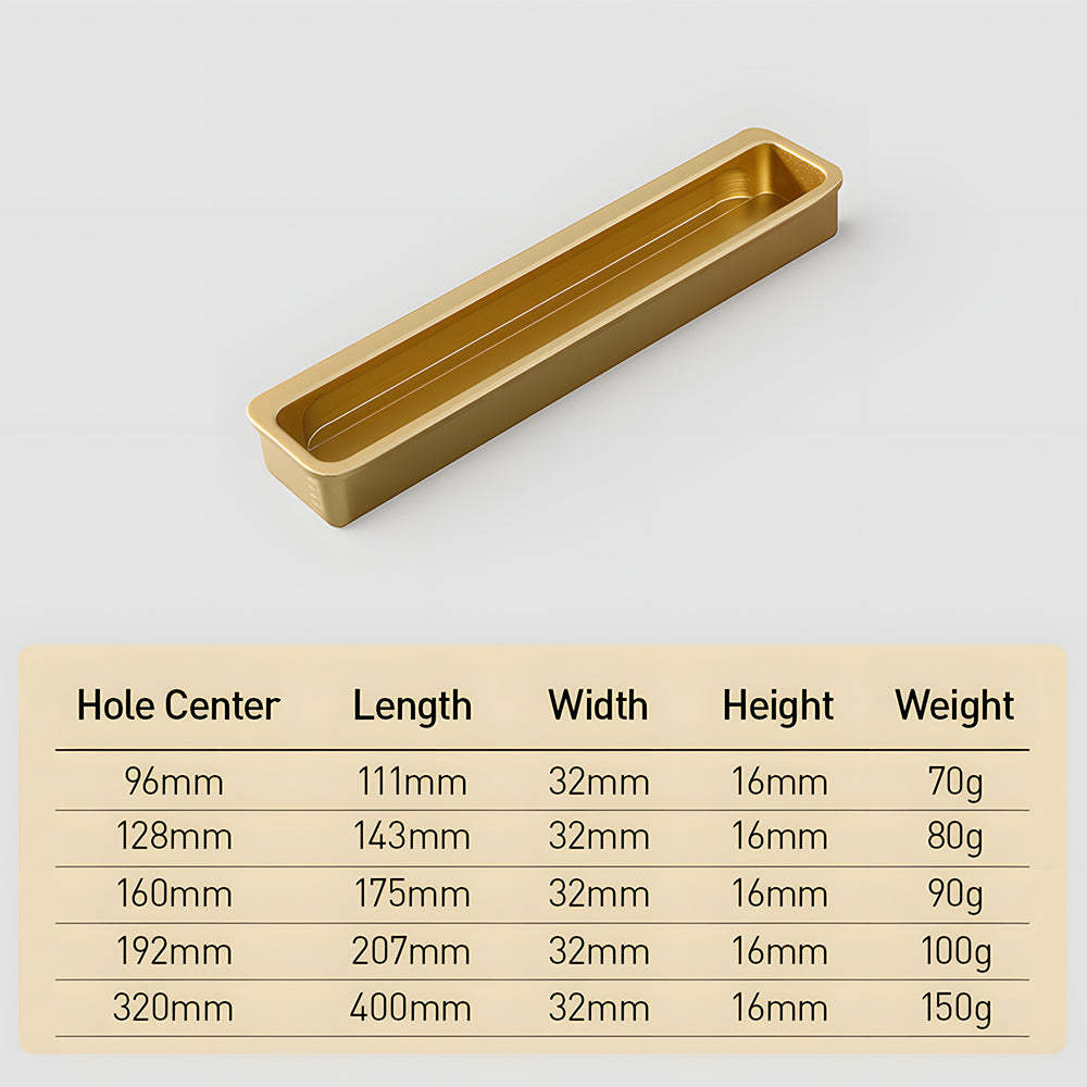 Modern Slotted Recessed Concealed Sliding Door Cabinet Handles