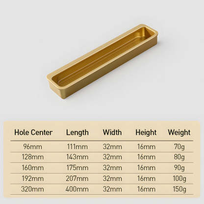 Modern Slotted Recessed Concealed Sliding Door Cabinet Handles