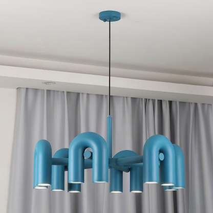 Contemporary Minimalist Pipe Shaped Chandelier