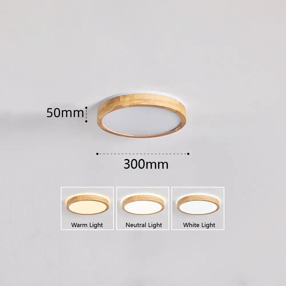 Simple Wood LED Ceiling Lights For Bedroom 