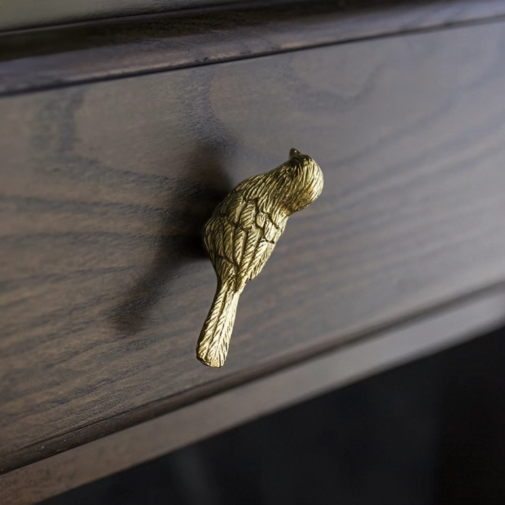 Gold Brass Bird Cabinet Knobs