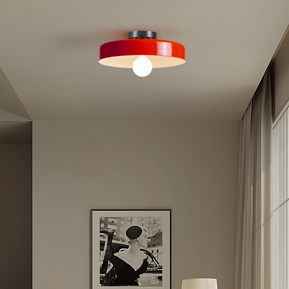 Semi Flush Simple Colorful Iron Bedroom Ceiling Lights