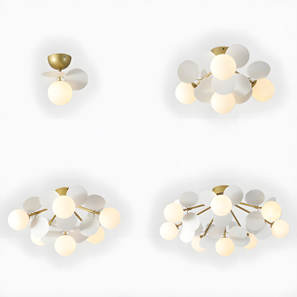 Modern Spherical Shape Glass Flush Ceiling Light Chandelier for Living Room