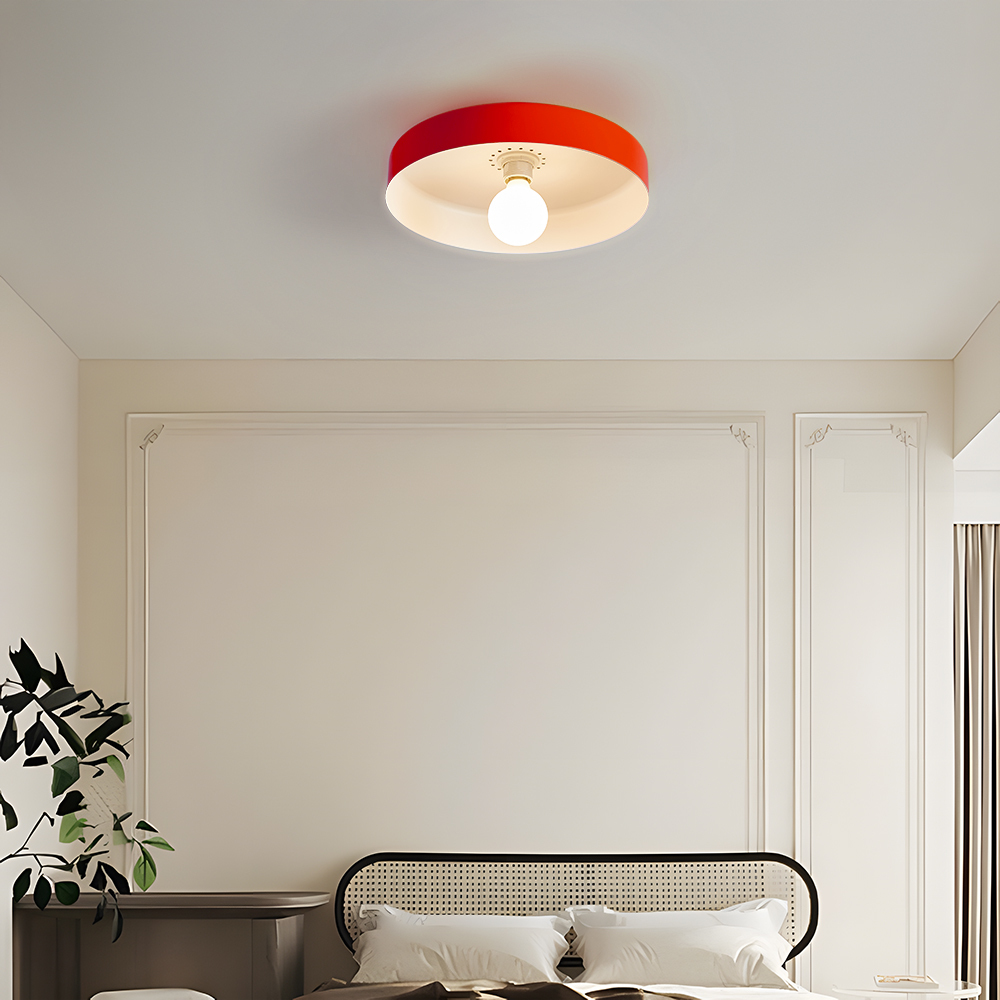 Semi Flush Simple Colorful Iron Bedroom Ceiling Lights
