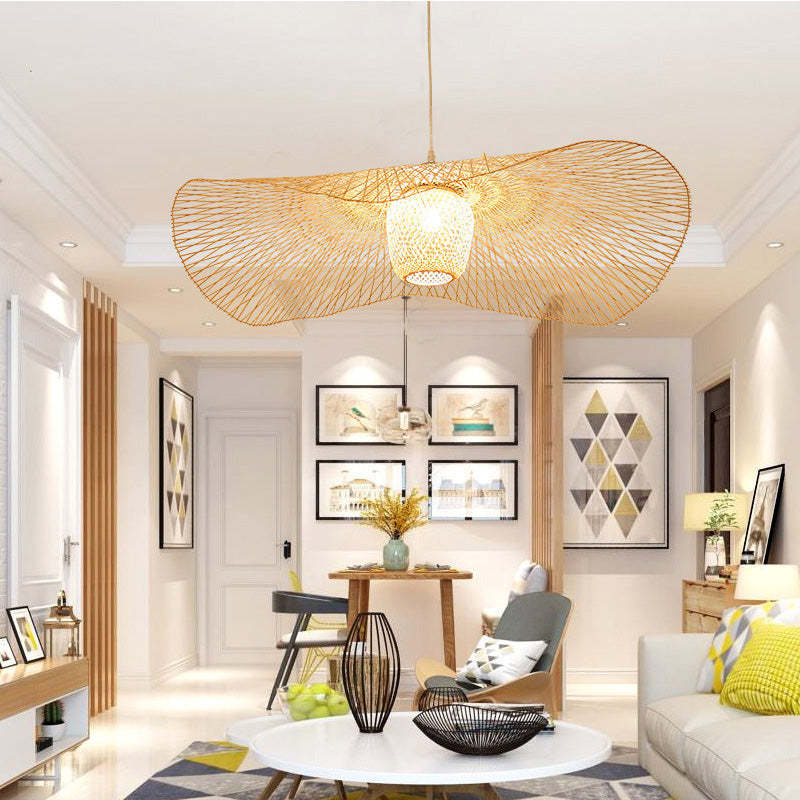 Natural Bamboo Pendant Light -Homdiy