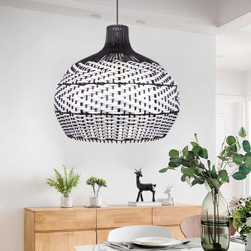 Retro Wicker Rattan Bamboo Pendant Lamp -Homdiy