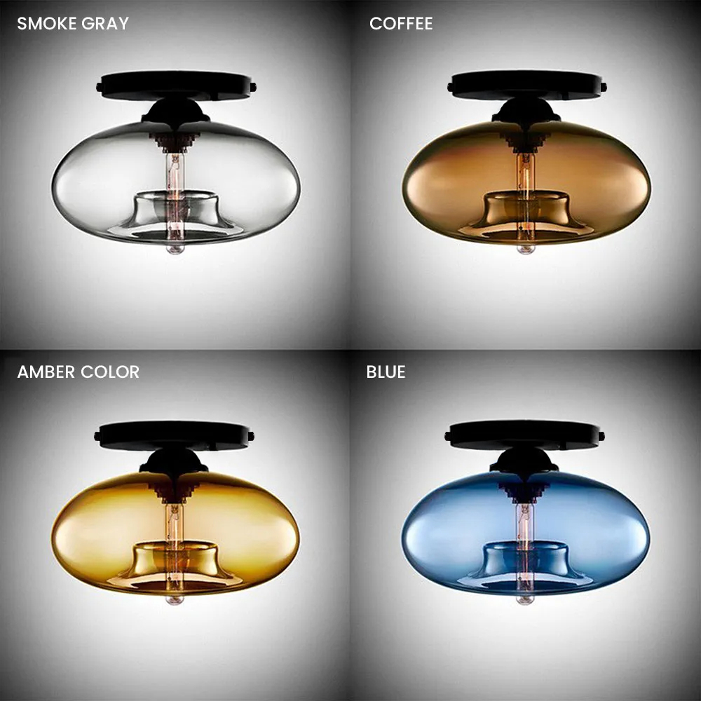 Industrial Globe Glass Hallway Ceiling Lights