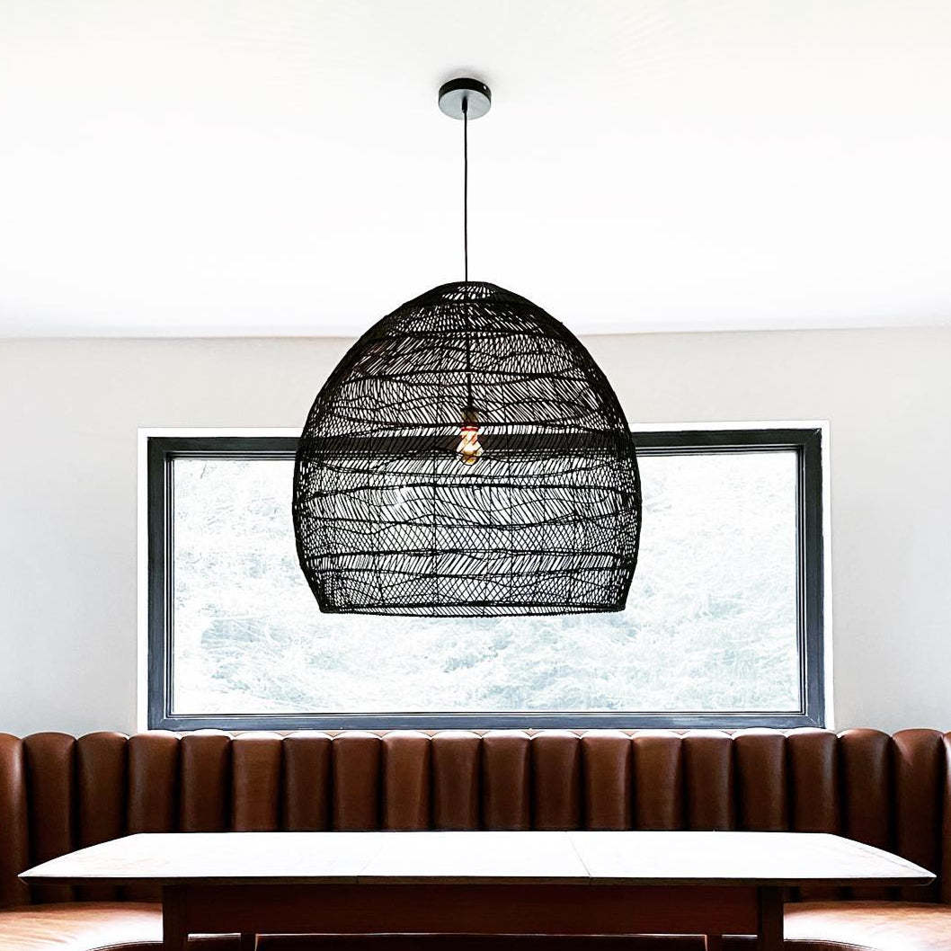 Handmade Rattan Pendant Lampshade Wicker Pendant Light -Homdiy