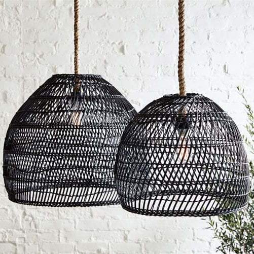 Handmade Hemp Rope Hanging Ceiling Lights Rattan Kitchen Pendant Light -Homdiy