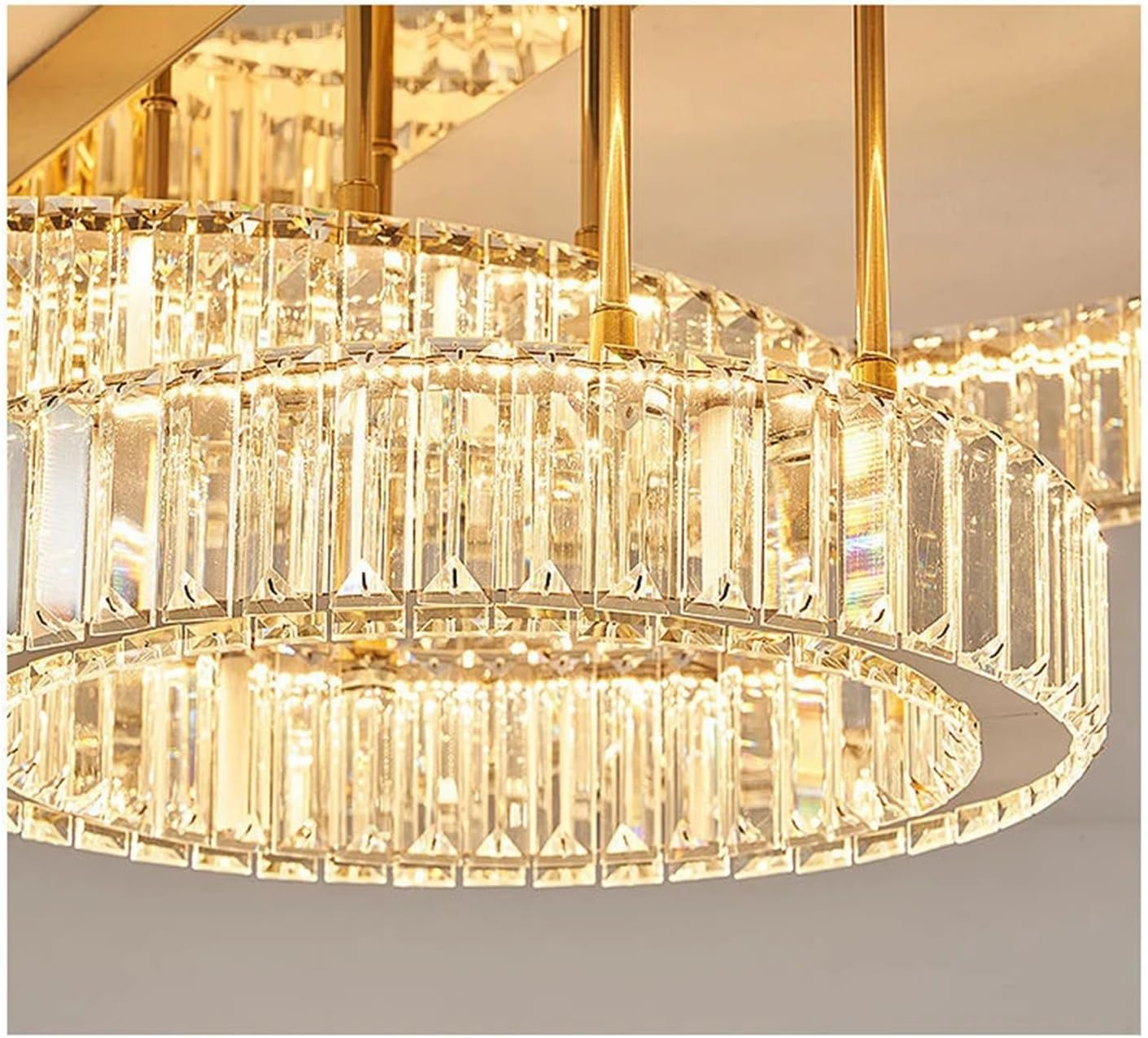 Modern Gold Crystal LED Ring Flush Mount Ceiling Light