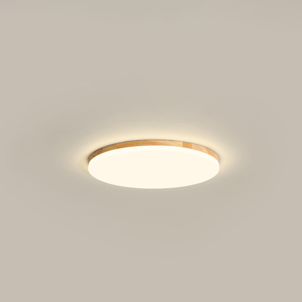 Scandinavian Wooden LED Square Flush Mount Ceiling Light 