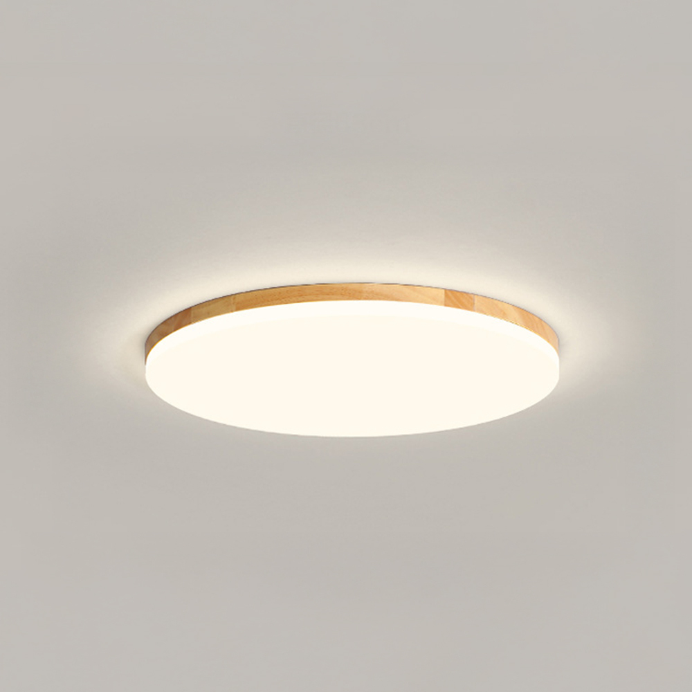 Scandinavian Wooden LED Square Flush Mount Ceiling Light 