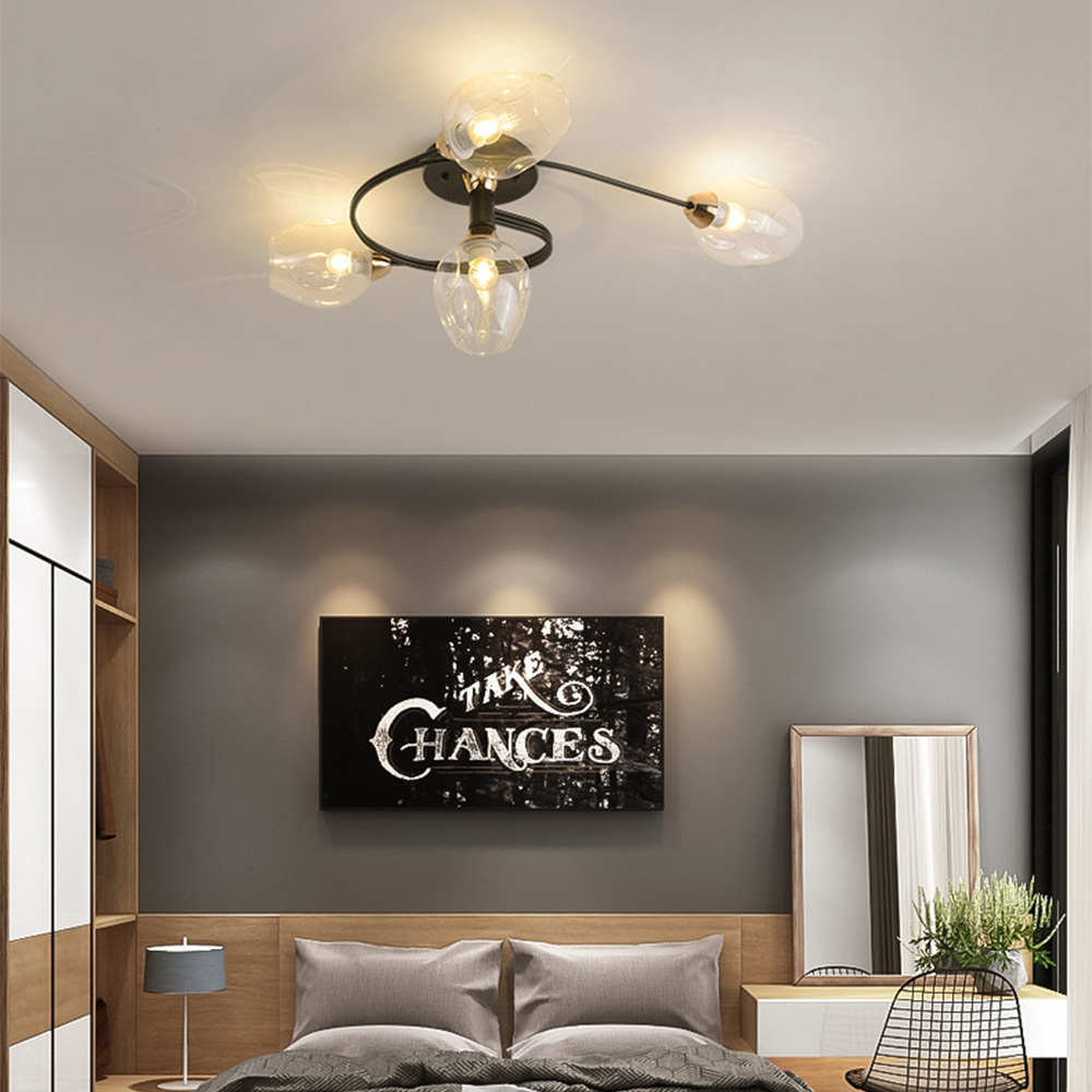 Modern Orbital Glass Bubble Ceiling Light For Living Room