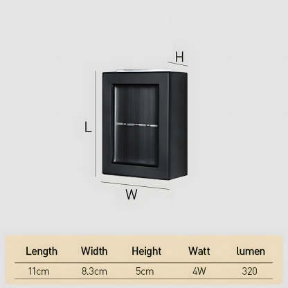 Modern Solar Black Up Down Outdoor Wall Light Sconce IP55