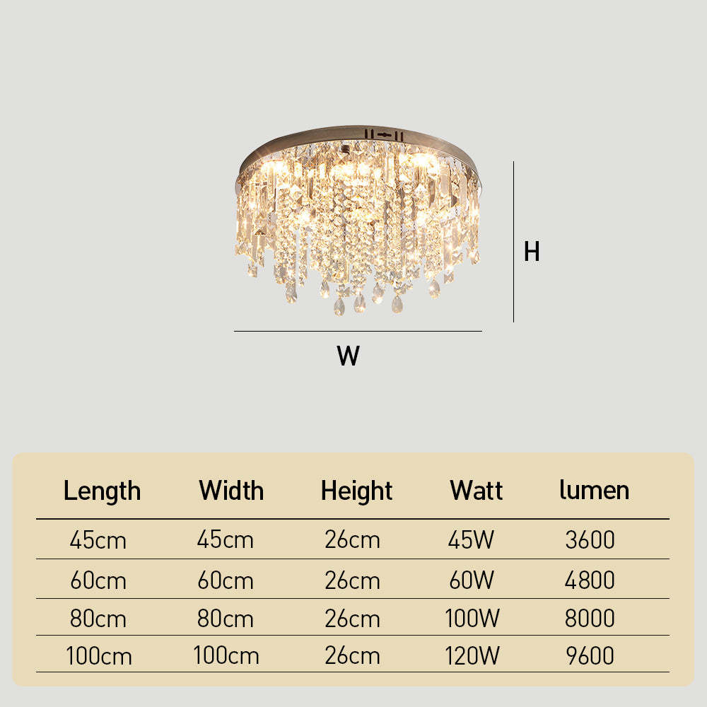 Modern Glam Crystal LED Flush Mount Ceiling Light