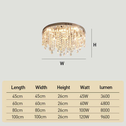 Modern Glam Crystal LED Flush Mount Ceiling Light