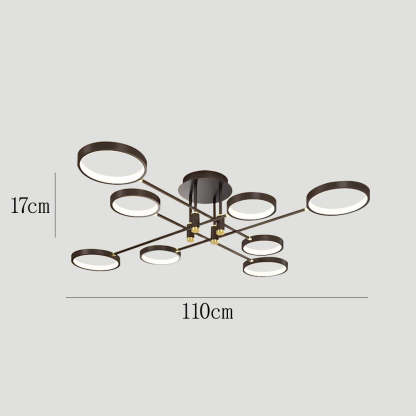 Modern Multi-Ring LED Ceiling Light for Living Room