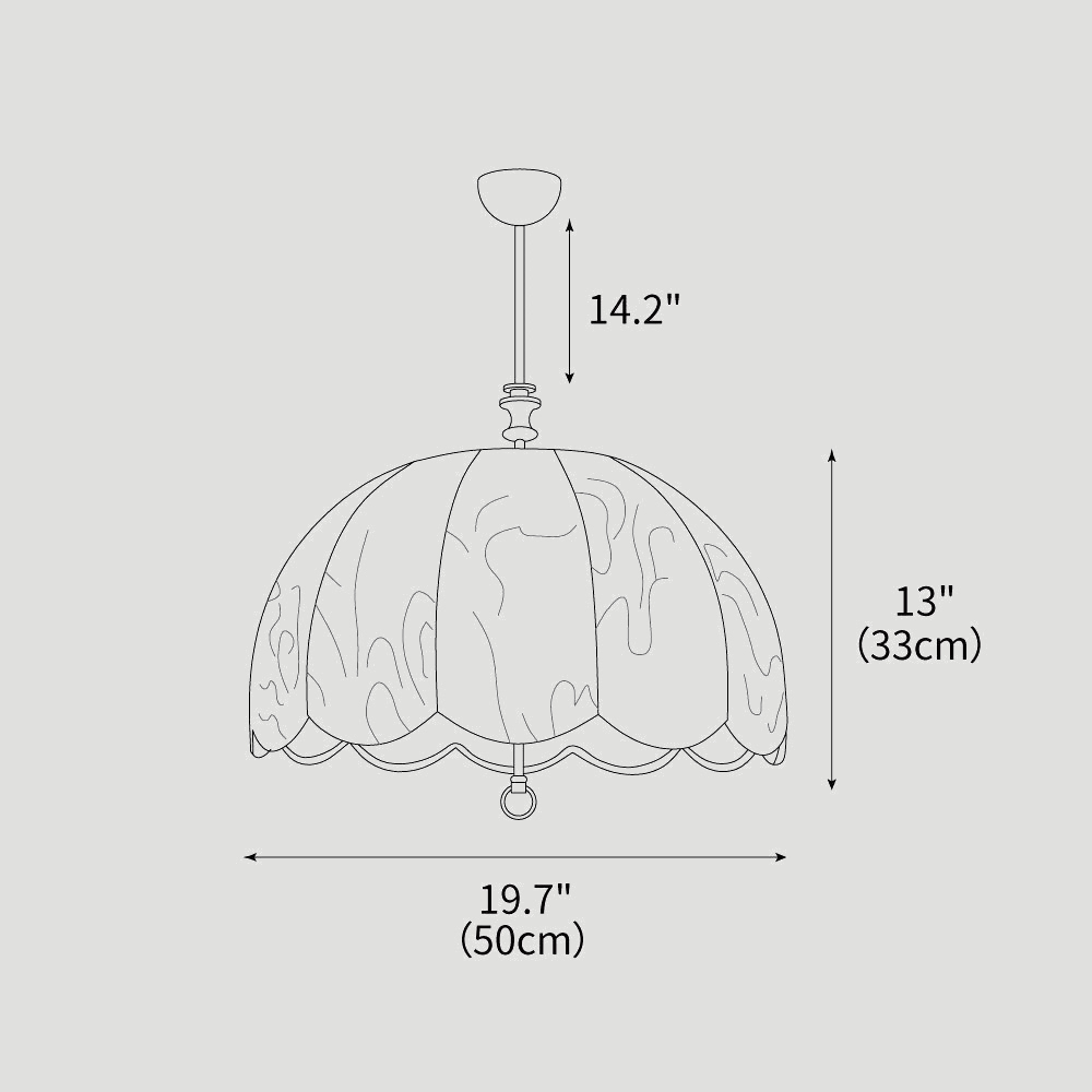 Wabi-Sabi Fabric Iron Large Dining Room Pendant Light