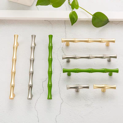Decorative Bamboo Zinc Alloy Cabinet Handles