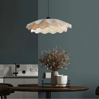 Double Layers Fabric LED White Dining Room Pendant Light