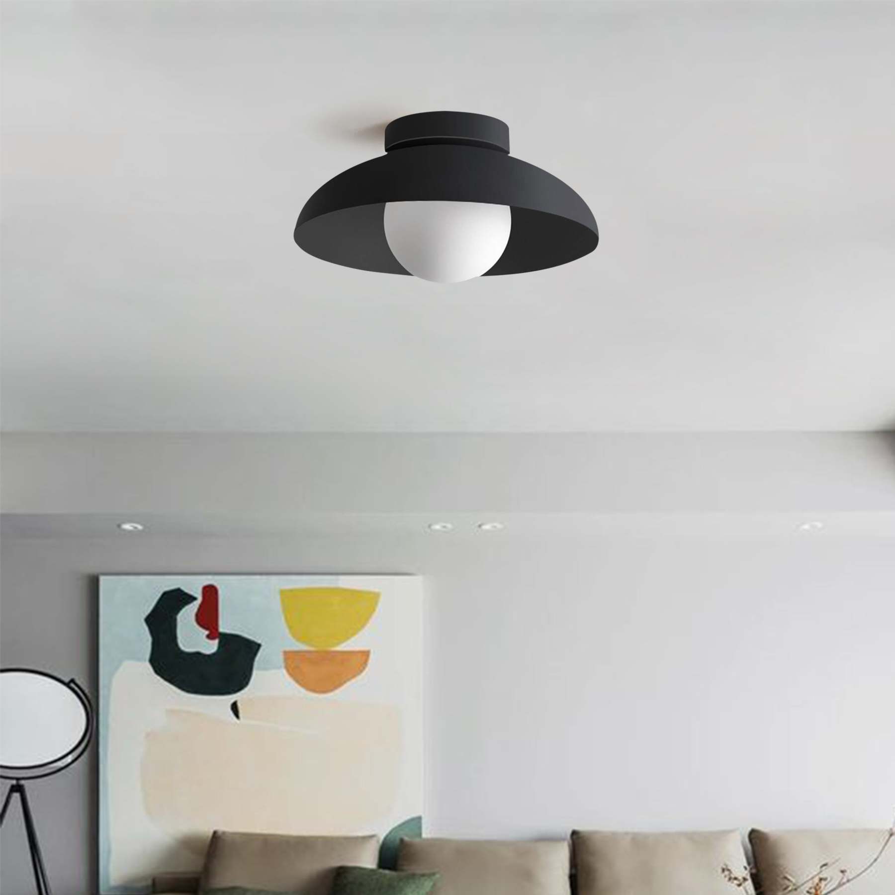 Minimalist Semi Flush Metal Ceiling Light -Homdiy