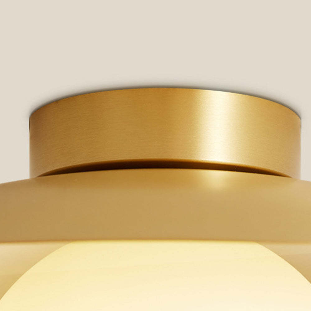 Semi Flush Mount Brass Cap Ceiling Light -Homdiy