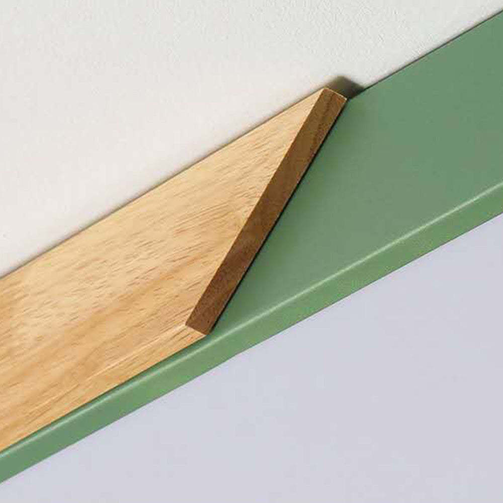 Square Wood And Metal Flush Mount LED Dimmable Ceiling Light -Homdiy