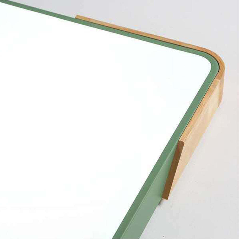 Square Wood And Metal Flush Mount LED Dimmable Ceiling Light -Homdiy