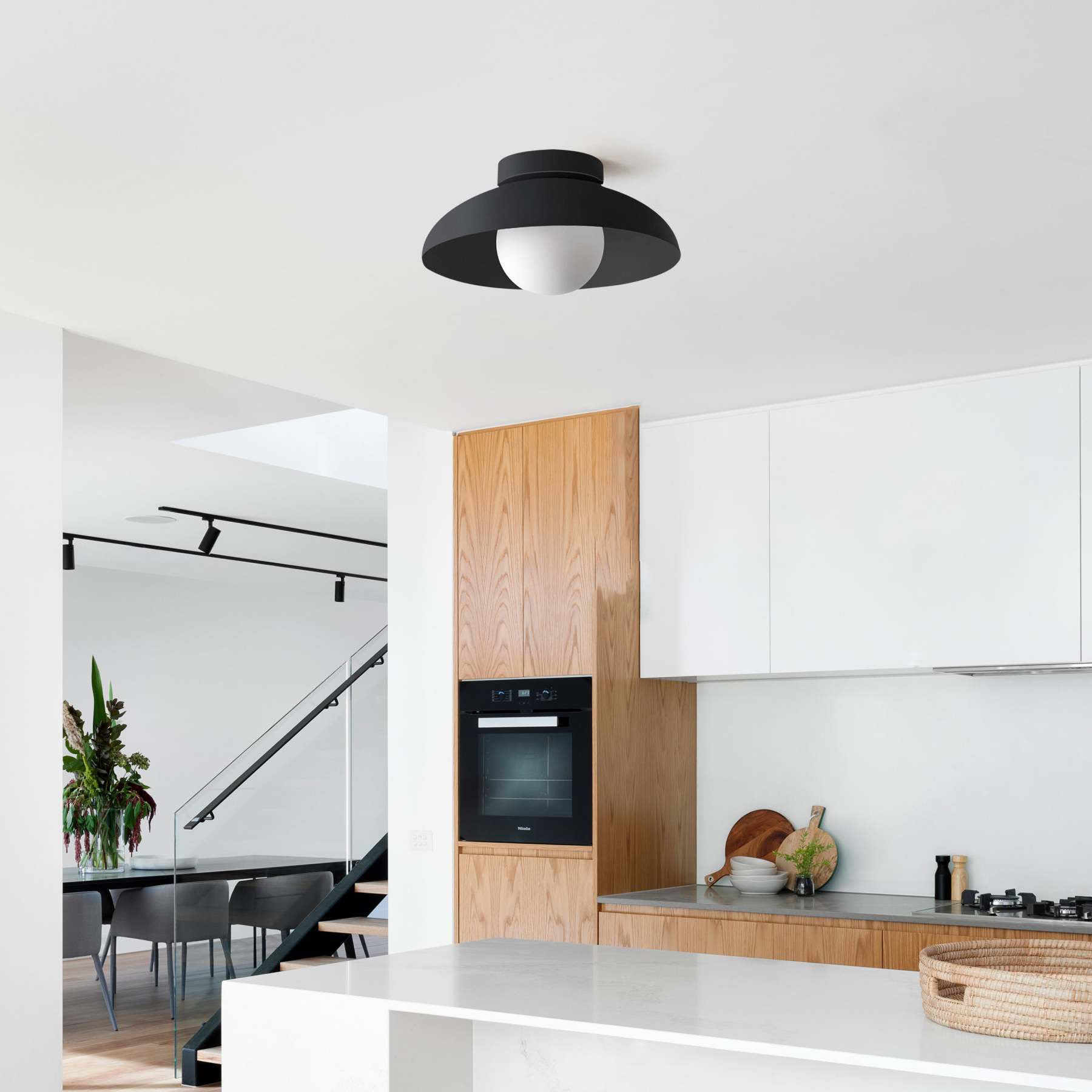 Minimalist Semi Flush Metal Ceiling Light -Homdiy