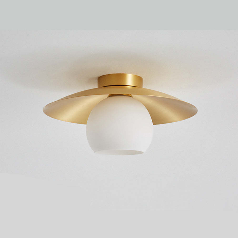 Semi Flush Mount Brass Cap Ceiling Light -Homdiy