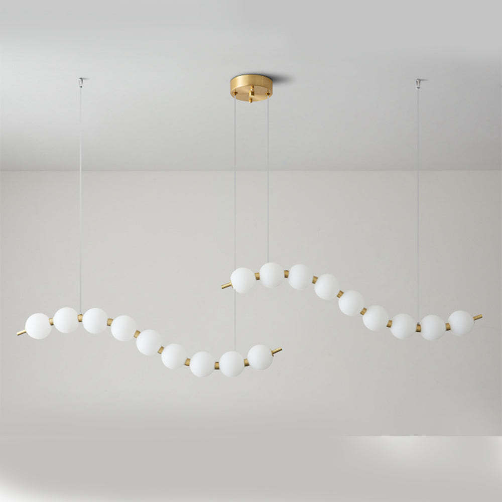 Minimalist White Ball Brass LED Pendant Light For Dining Room -Homdiy
