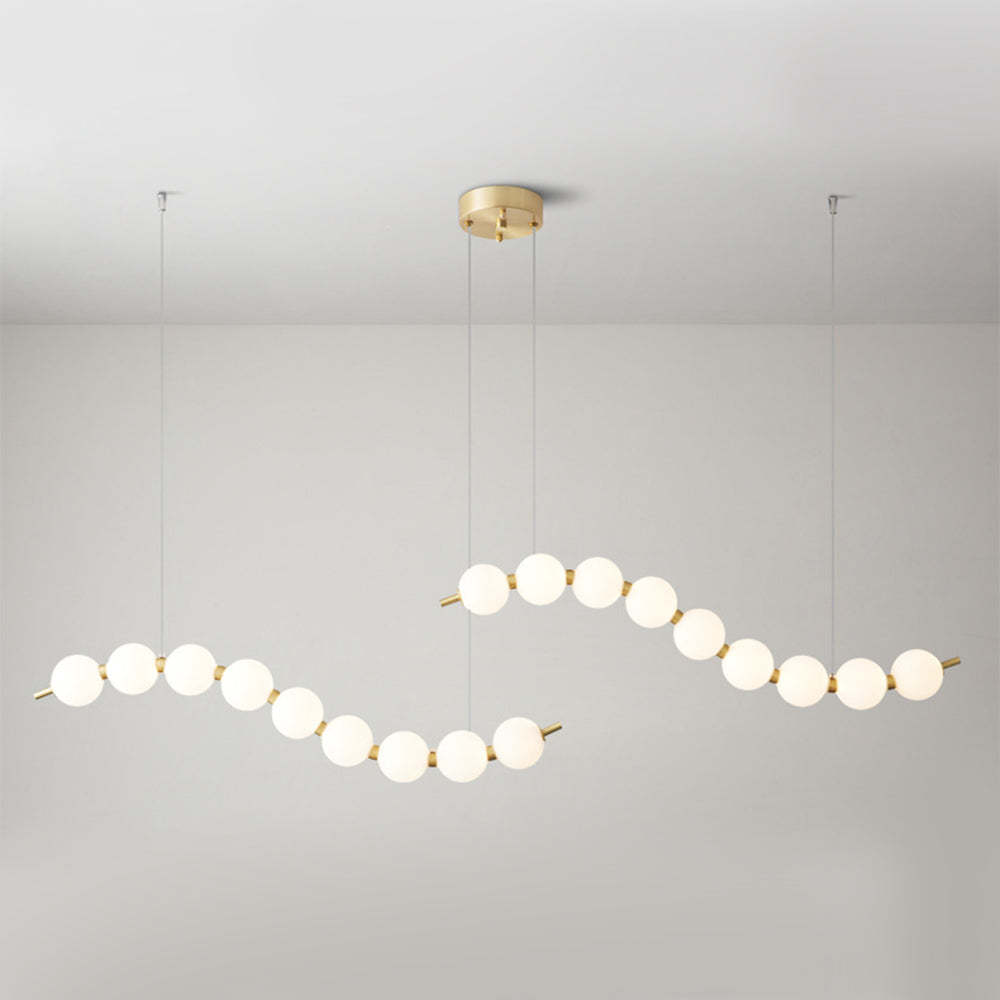 Minimalist White Ball Brass LED Pendant Light For Dining Room -Homdiy
