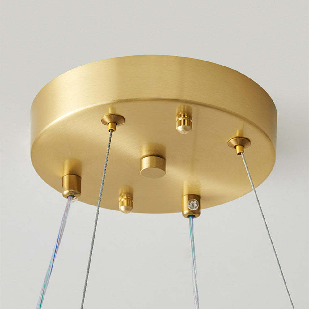 LED Brass White Globe Ball Chandelier For Living Room -Homdiy