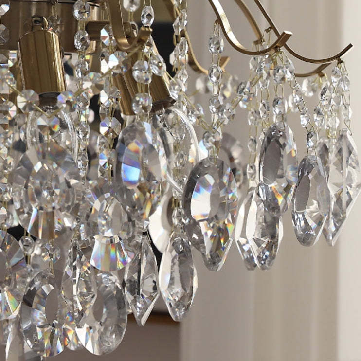 Sumptuous Crystal Chandelier Retro Romantic Amber Living Room Chandelier -Homdiy