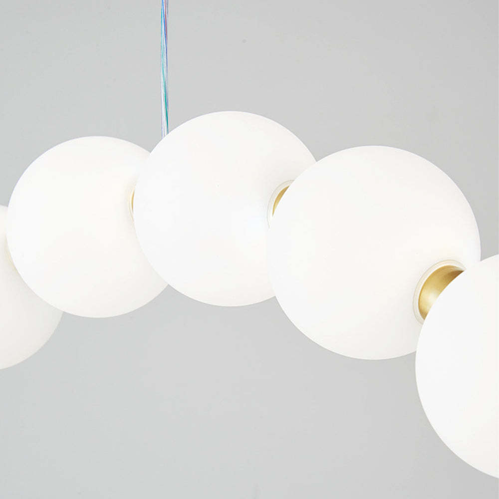 Minimalist White Ball Brass LED Pendant Light For Dining Room -Homdiy