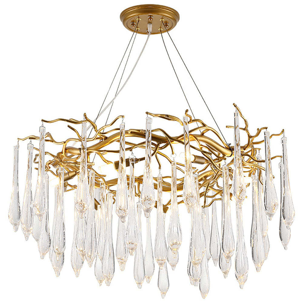 Luxury Glass Teardrop Tiered Chandelier -Homdiy