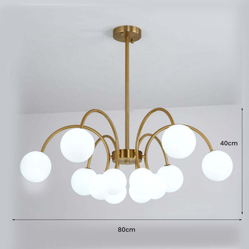 Gold Sputnik Shape Adjustable Arms Chandelier -Homdiy