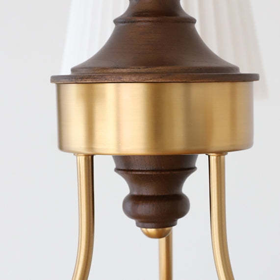 Retro Pleated Lampshade Brass Chandelier For Living Room -Homdiy