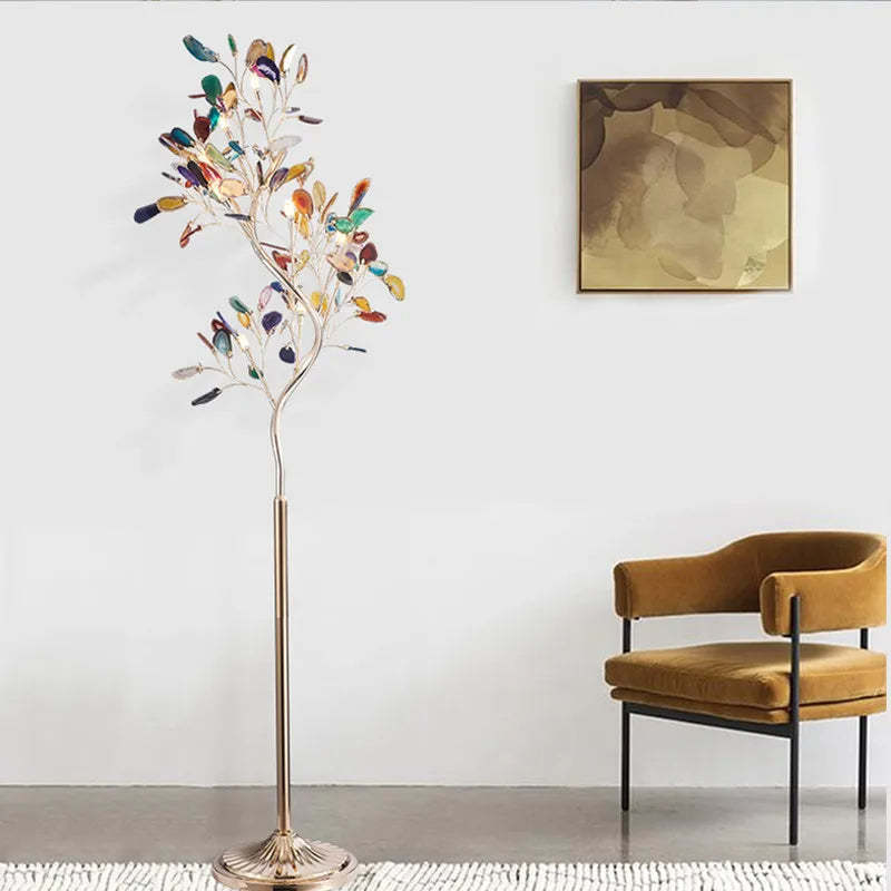 Modern Luxury Agate Tree Branch Floor lamp -Homdiy